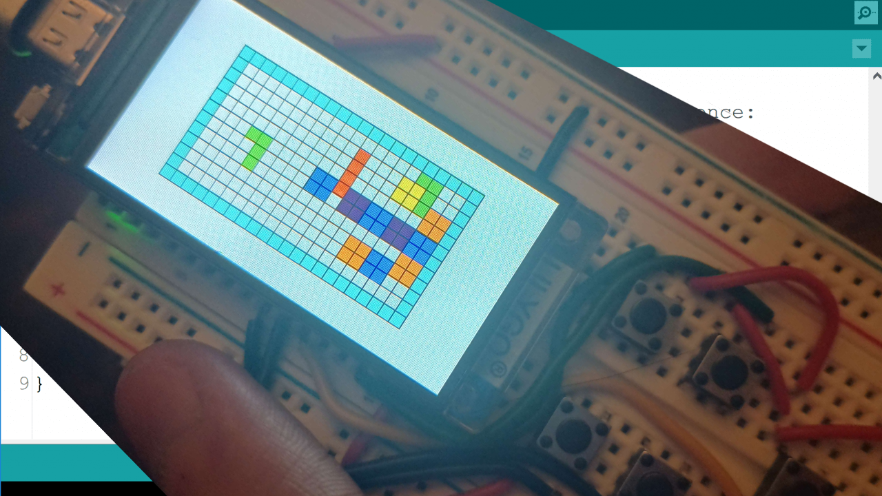 Tetris in arduino on a breadboard